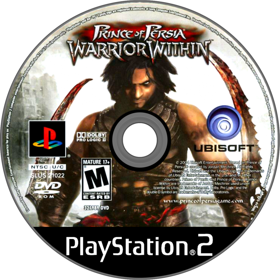 Prince of Persia Warrior Within PS2 Sony PlayStation 2 action adventure platformer Ubisoft parkour wall running acrobatic combat brutal hack and slash time manipulation dagger of time dark fantasy story retro gaming PlayStation 2 software video game title disc 
