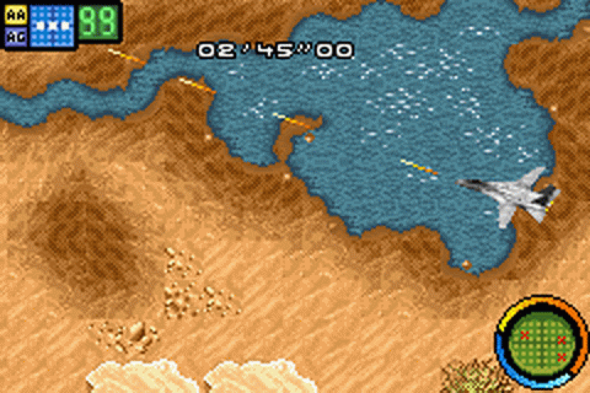 Top Gun Combat Zone Game Boy Advance GBA air combat flight simulation video game based on the film franchise gameplay screenshot