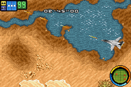 Top Gun Combat Zone Game Boy Advance GBA air combat flight simulation video game based on the film franchise gameplay screenshot