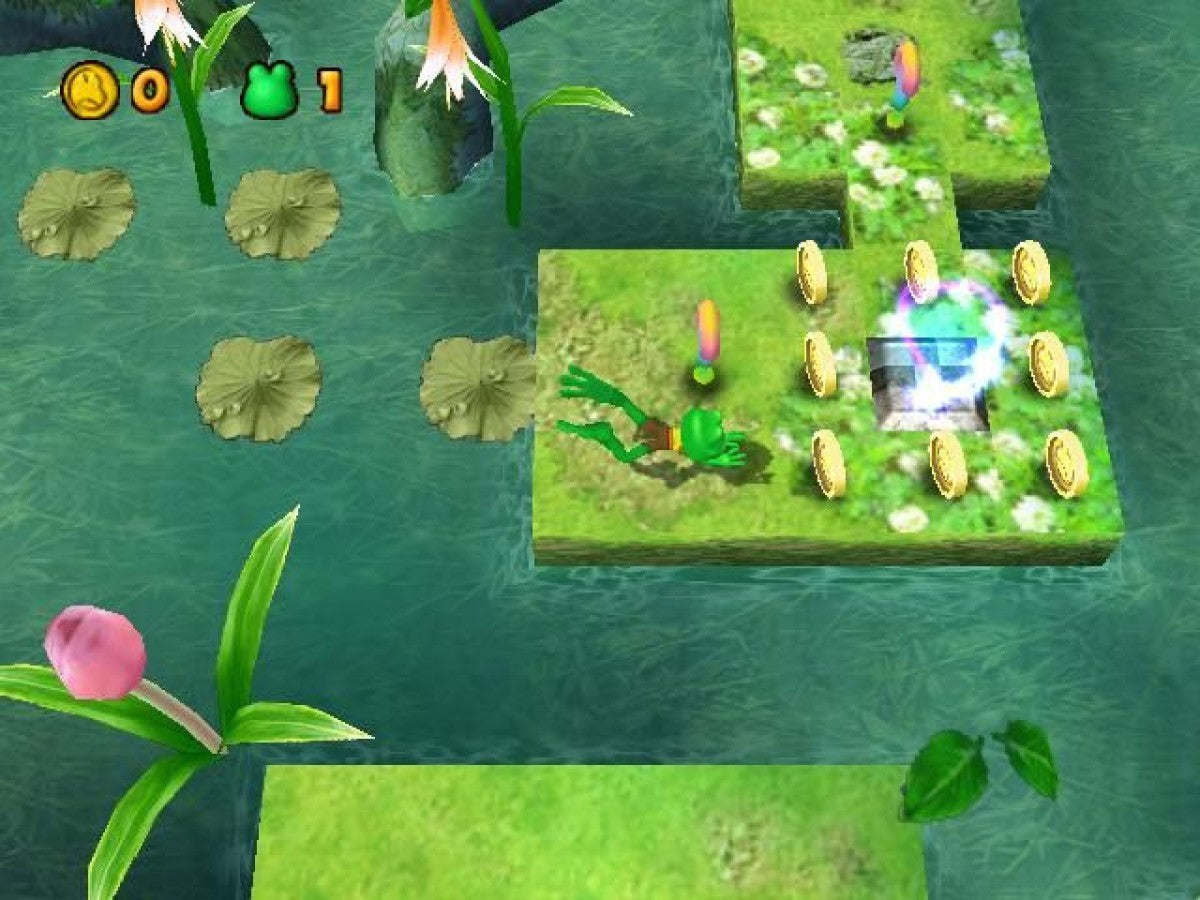 Frogger’s Adventures The Rescue Nintendo GameCube GC video game, action platformer, adventure and puzzle gameplay, classic Frogger franchise title gameplay