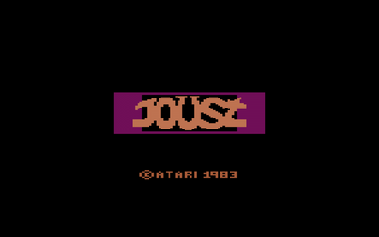 Joust for Atari 2600 with classic arcade-style flying and lance combat gameplay theme title screen