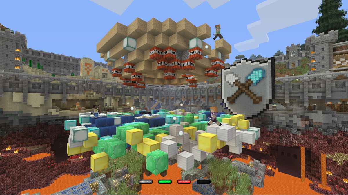 Minecraft PlayStation 4 Edition retro PlayStation 4 video game featuring sandbox building, survival crafting, open world exploration and multiplayer creative gameplay