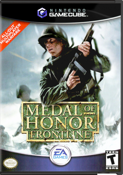 Medal of Honor: Frontline cover art for GameCube (GC) World War II first-person shooter video game
