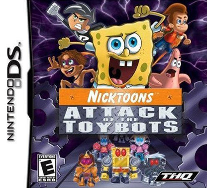 Nicktoons: Attack of the Toybots cover art for Nintendo DS (DS) cartoon action adventure video game