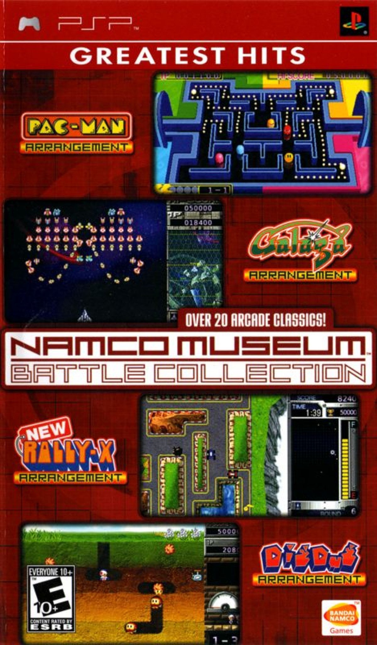 Namco Museum Battle Collection [Greatest Hits] cover art for PlayStation Portable (PSP) arcade compilation game