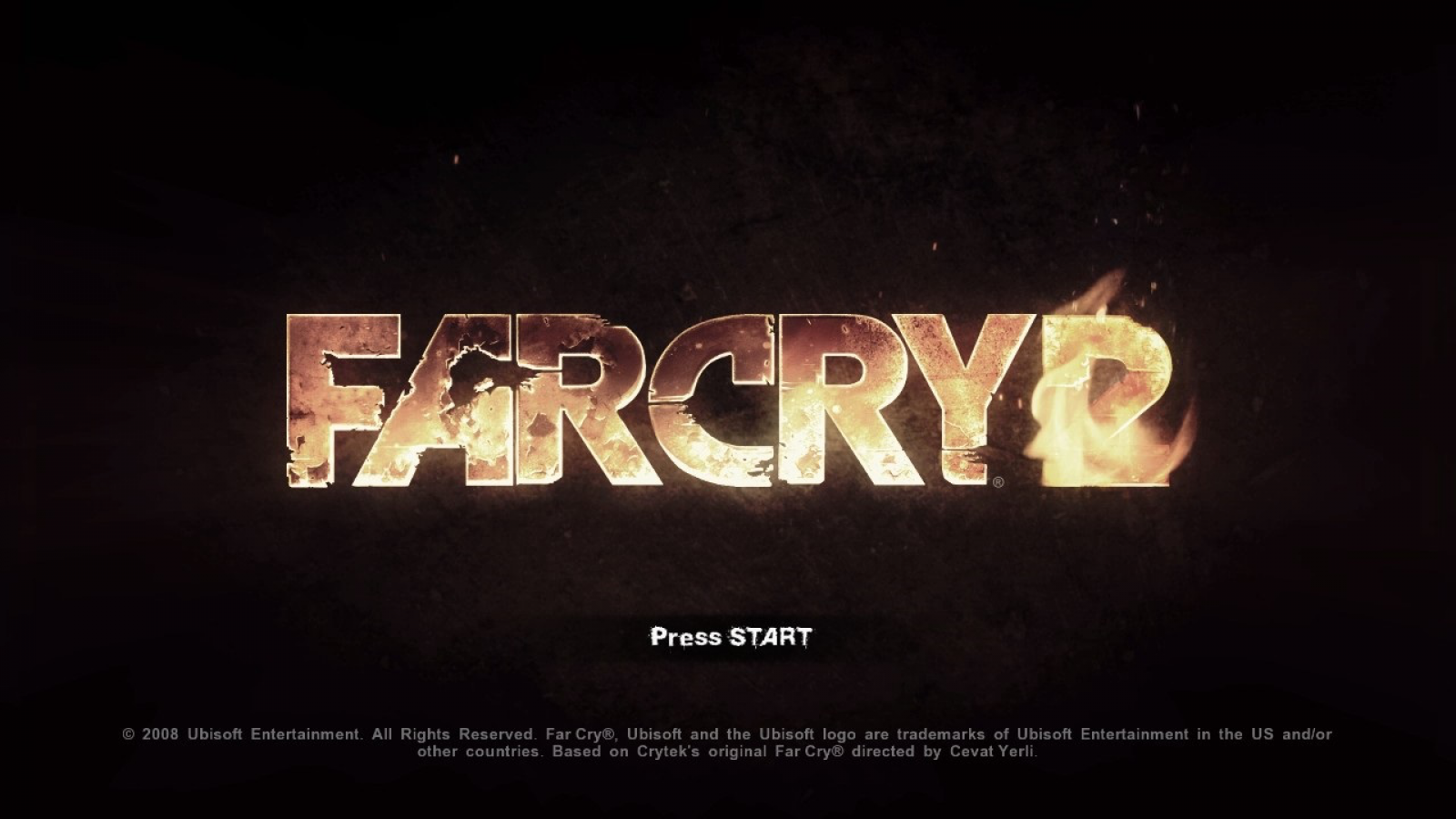 Far Cry 2 GameStop Edition for Xbox 360 with open-world firefighting and survival theme main menu