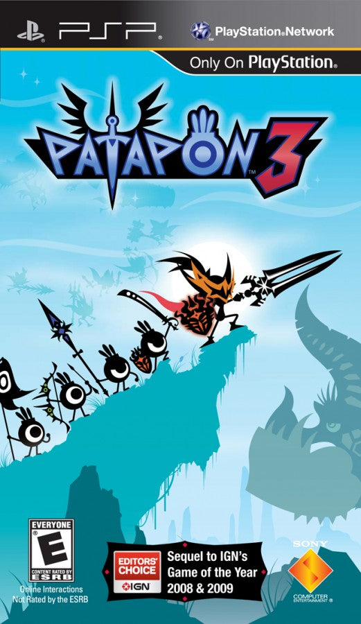 Patapon 3 cover art for PlayStation Portable (PSP) rhythm-based action game