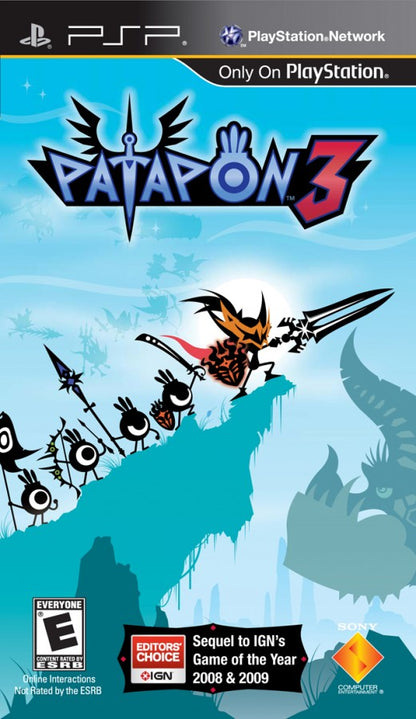 Patapon 3 cover art for PlayStation Portable (PSP) rhythm-based action game