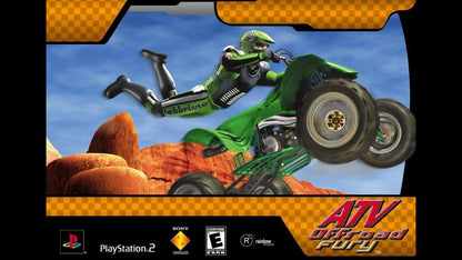 ATV Offroad Fury 3 PlayStation 2 PS2 video game, off-road racing action, ATV stunt and freestyle gameplay, multiplayer modes, console racing title gameplay