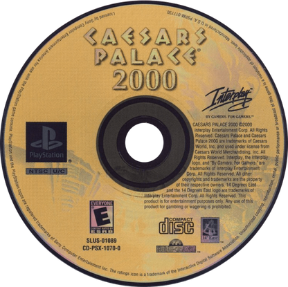 Caesar's Palace 2000 disc for PlayStation 1 (PS1) retro video game