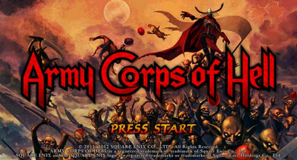 Army Corps of Hell title screen for PlayStation VITA (PS VITA) video game