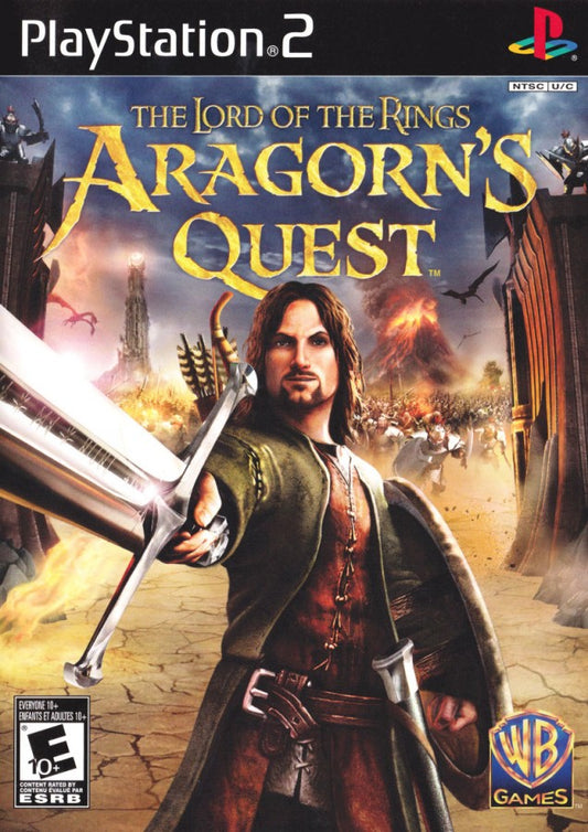 Lord of the Rings Aragorns Quest PS2 PlayStation 2 action adventure game retro video game cover art