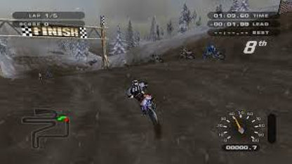 MX Unleashed Xbox off-road motocross racing video game Rainbow Studios THQ massive open environments freestyle tricks career mode nationals supercross events vehicle roster includes bikes ATVs monster trucks buggies golf carts stunt challenges track editor progressive difficulty realistic terrain physics dirt bike customization competitive AI multiple racing disciplines gameplay screenshot