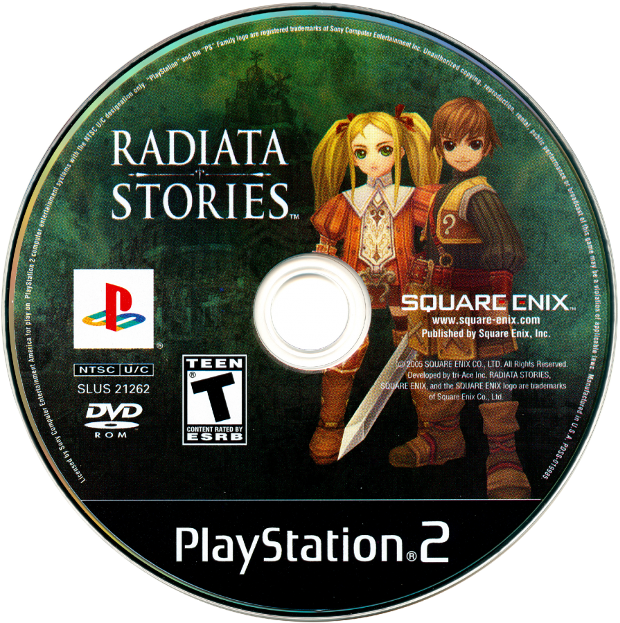 Radiata Stories – PlayStation 2 (PS2) video game disc, action role-playing game.