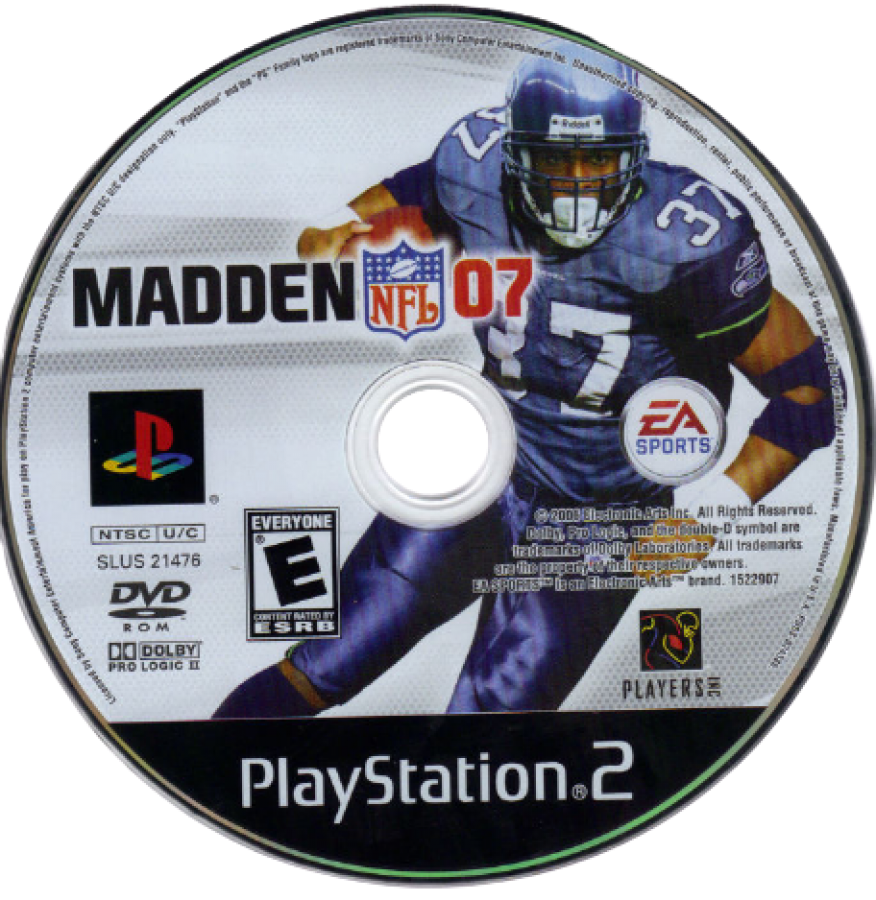 Madden NFL 07 disc art for PlayStation 2 (PS2) sports video game