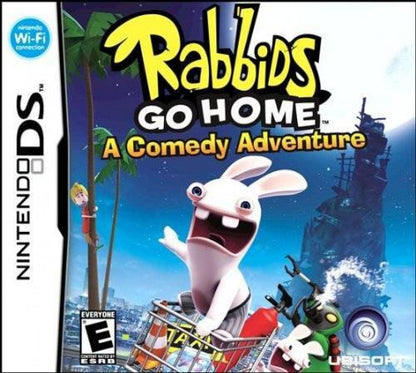 Rabbids Go Home: A Comedy Adventure cover art for Nintendo DS (DS) action adventure video game