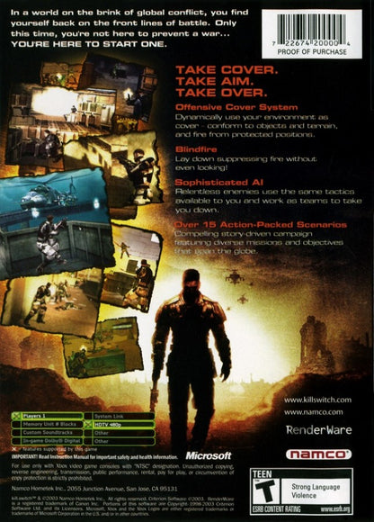 Kill Switch back cover art for Xbox (XBOX) video game