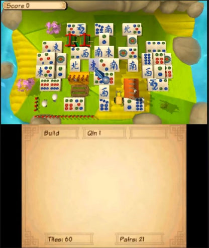 Mahjong 3D Warriors of the Emperor for Nintendo 3DS mahjong puzzle game featuring Chinese themed tiles campaign challenges and classic tile matching gameplay