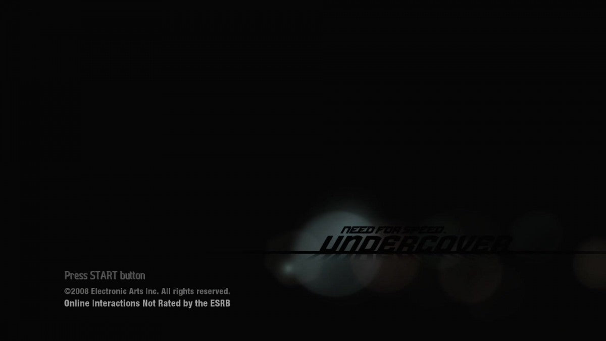 Need for Speed Undercover – Xbox 360 (X360) Title screen for an Xbox 360 video game