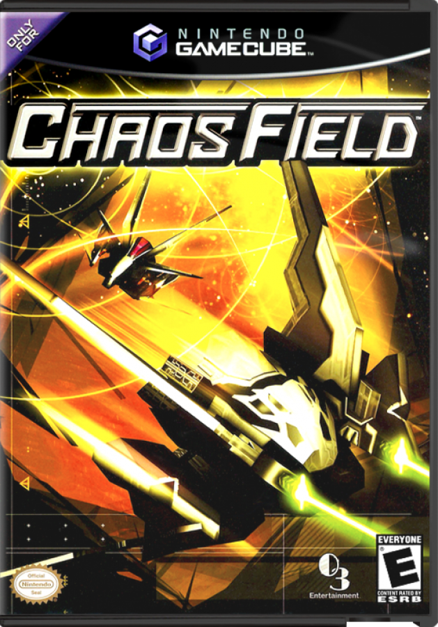 Chaos Field GameCube game featuring vertical scrolling shooter gameplay and intense arcade bullet-hell action front cover