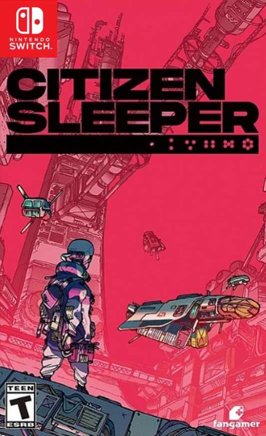 Citizen Sleeper Nintendo Switch inspired design featuring narrative driven sci fi role playing adventure aesthetic futuristic space station setting deep character choices cyberpunk storytelling immersive exploration resource management and branching outcomes presentation front cover 