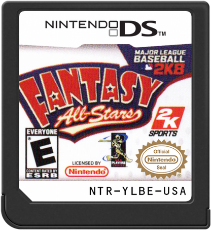 MLB 2K8 Fantasy All Stars for Nintendo DS arcade style baseball video game featuring exaggerated cartoon players fantasy themed teams fast paced gameplay touch controls and a fun all ages handheld baseball experience cartridge