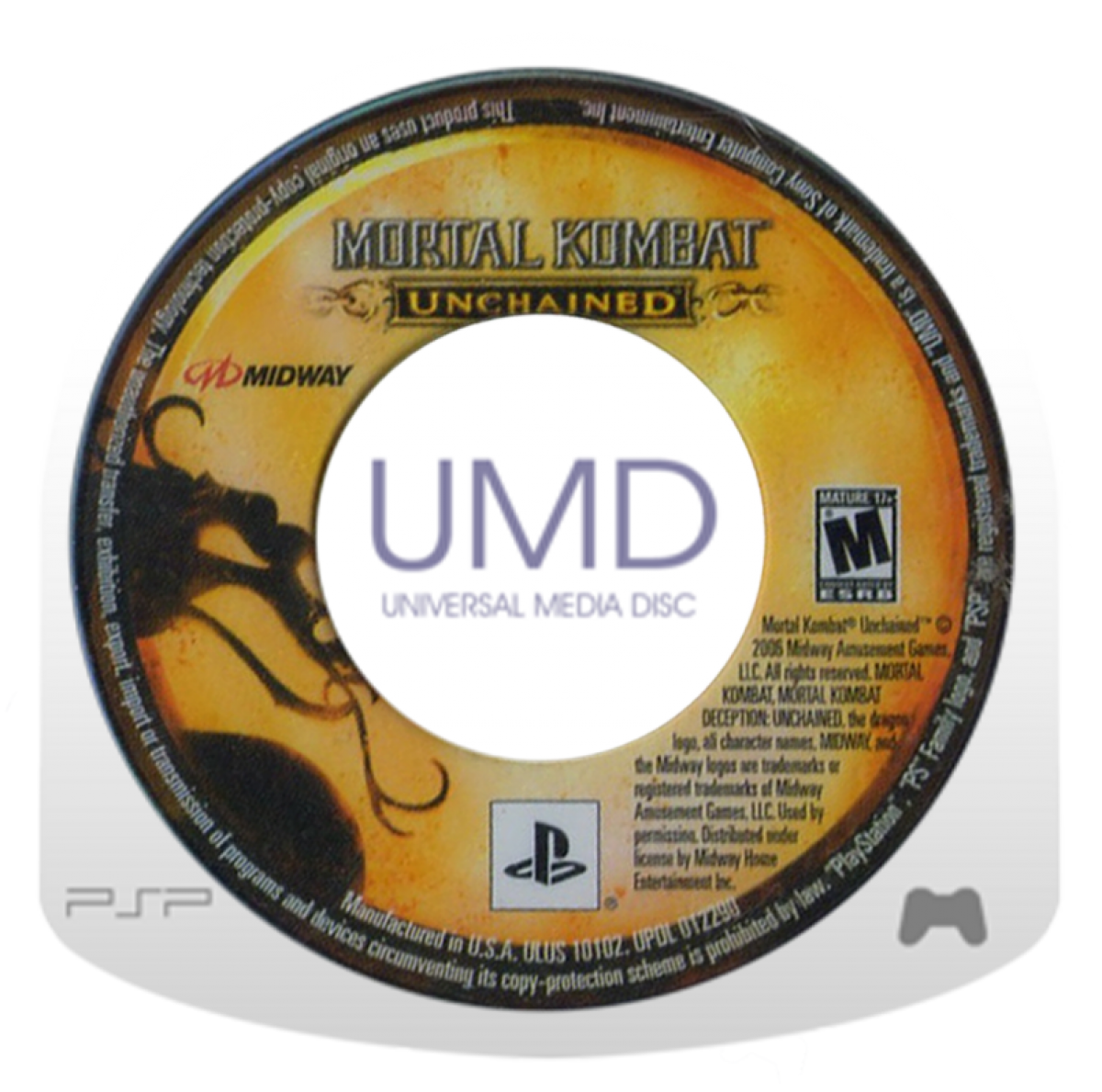 Mortal Kombat Unchained PlayStation Portable PSP fighting game port of Mortal Kombat Deception with exclusive characters arenas and ad-hoc multiplayer versus mode disc cartrdge UMD