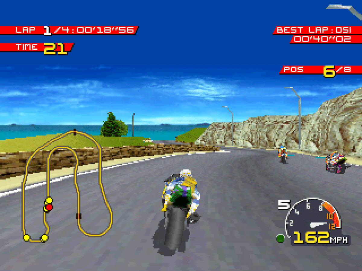 Moto Racer gameplay for PlayStation 1 (PS1) retro racing video game