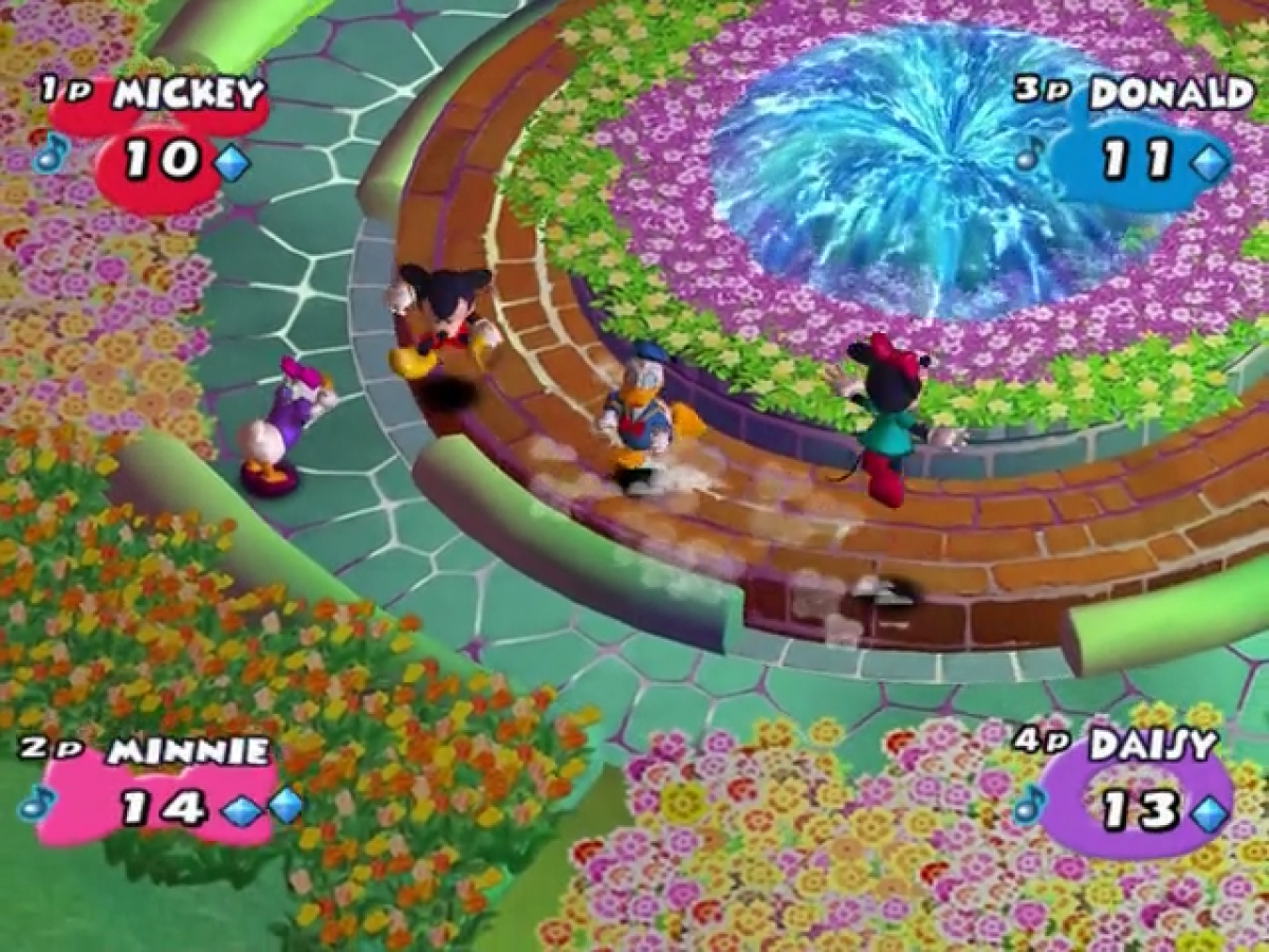 Disneys Party for GameCube featuring family friendly board game style mini games with Disney characters gameplay screenshot