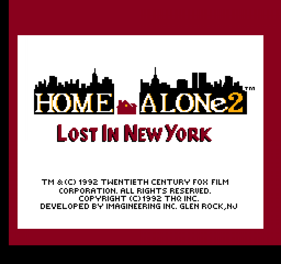 Home Alone 2 Lost in New York Nintendo Entertainment System NES for retro video game enthusiasts featuring action platforming gameplay movie inspired adventure trap setting mechanics enemy avoidance holiday themed challenges classic 8 bit gaming and collectible gaming appeal gameplay 