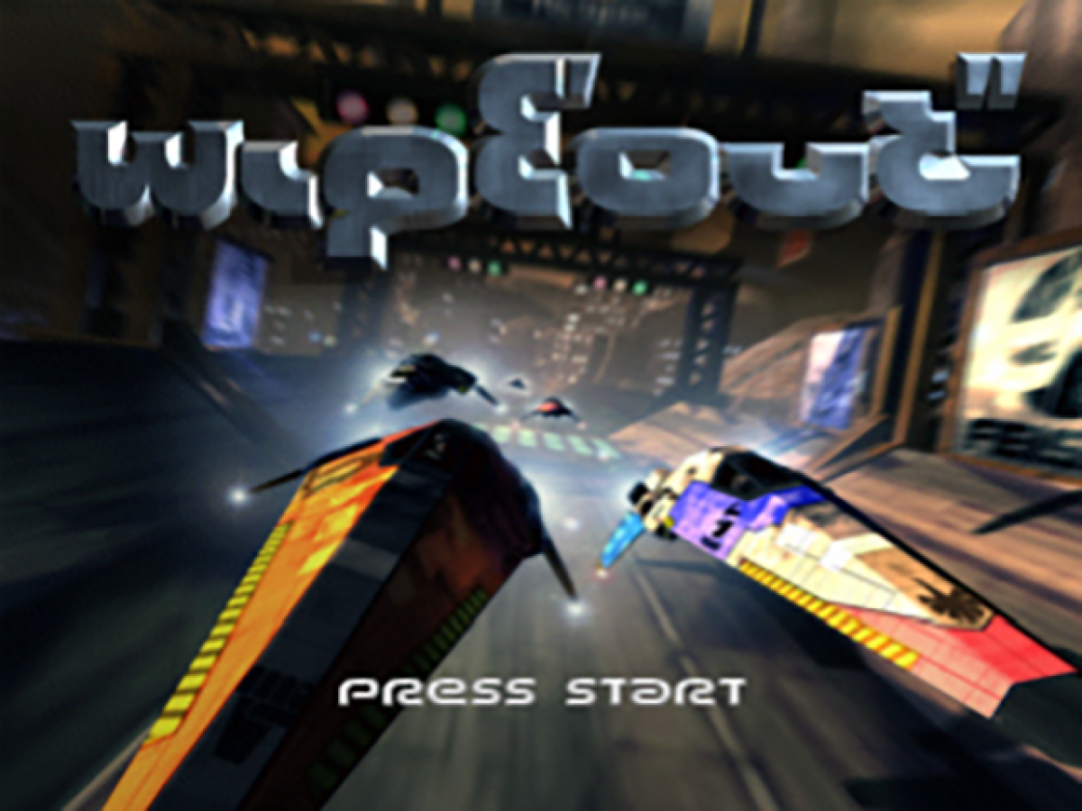 Wipeout PS1 PlayStation 1 futuristic racing game anti gravity racing sci fi high speed arcade gameplay retro video game title screen