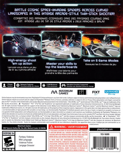 Curved Space back of case for PlayStation 5 (PS5) twin-stick shooter video game