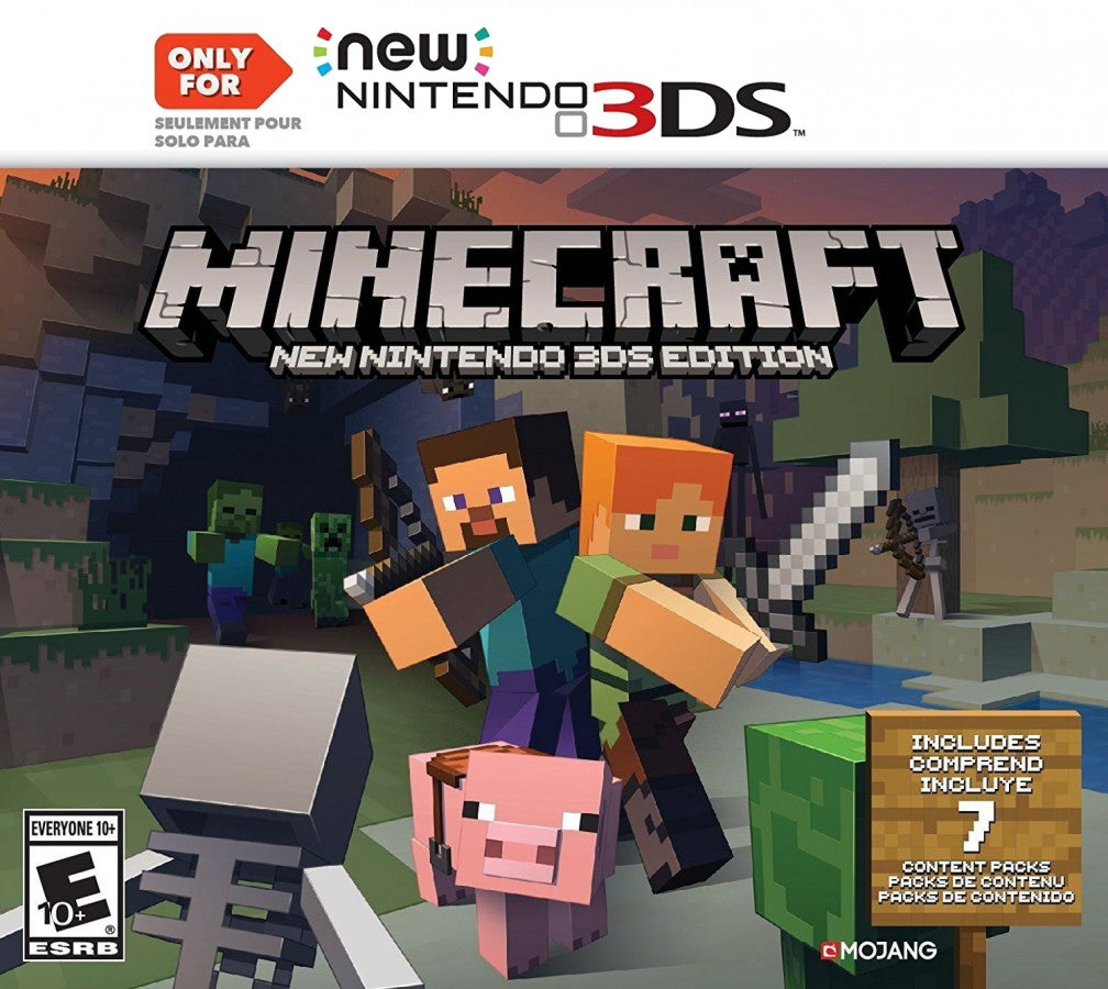 Minecraft New Nintendo 3DS Edition Nintendo 3DS for video game enthusiasts featuring sandbox building gameplay survival and creative modes block based world exploration crafting resource gathering endless adventure and collectible gaming appeal cover art  