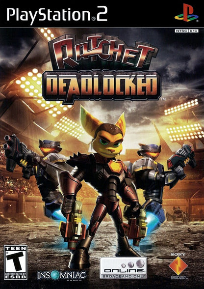 Ratchet Deadlocked PS2 PlayStation 2 third person shooter action platformer game retro video game cover art