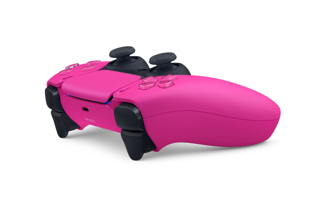 PlayStation 5 DualSense Wireless Controller Nova Pink official accessory immersive gaming haptic feedback adaptive triggers built-in microphone create button side of controller