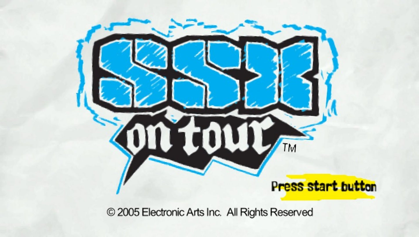 SSX On Tour start screen for PlayStation Portable (PSP) snowboarding sports game