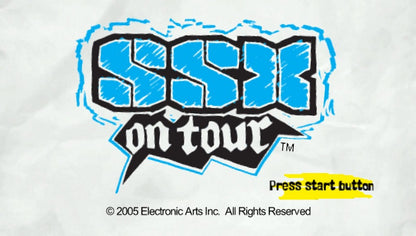 SSX On Tour start screen for PlayStation Portable (PSP) snowboarding sports game
