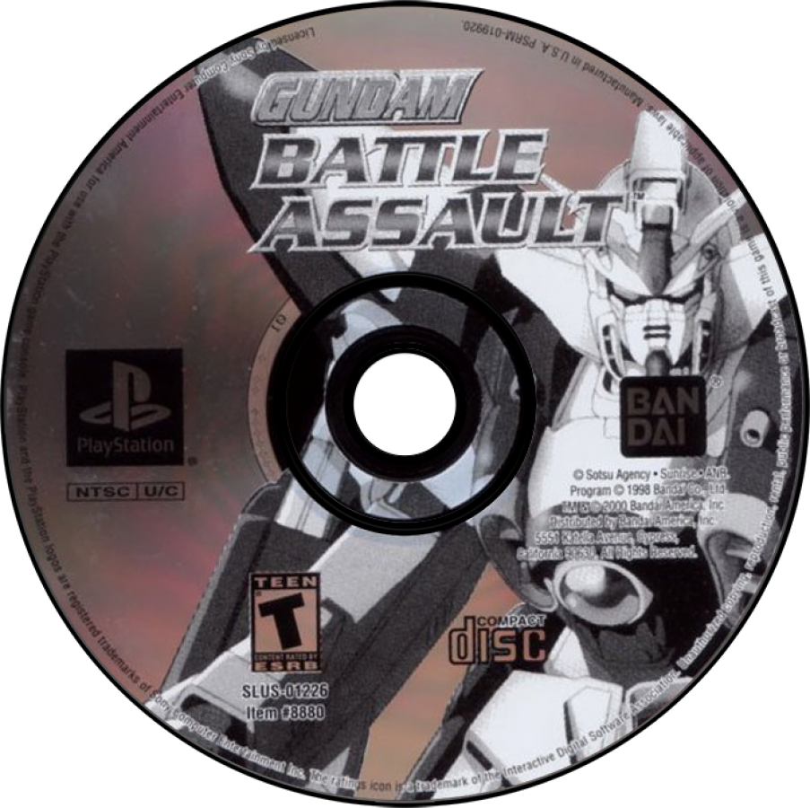 Gundam Battle Assault PS1 PlayStation 1 fighting game mech combat anime robot battles arcade style gameplay retro video game disc