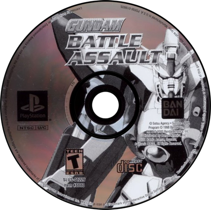 Gundam Battle Assault PS1 PlayStation 1 fighting game mech combat anime robot battles arcade style gameplay retro video game disc