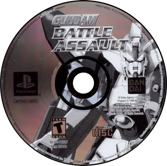 Gundam Battle Assault PS1 PlayStation 1 fighting game mech combat anime robot battles arcade style gameplay retro video game disc