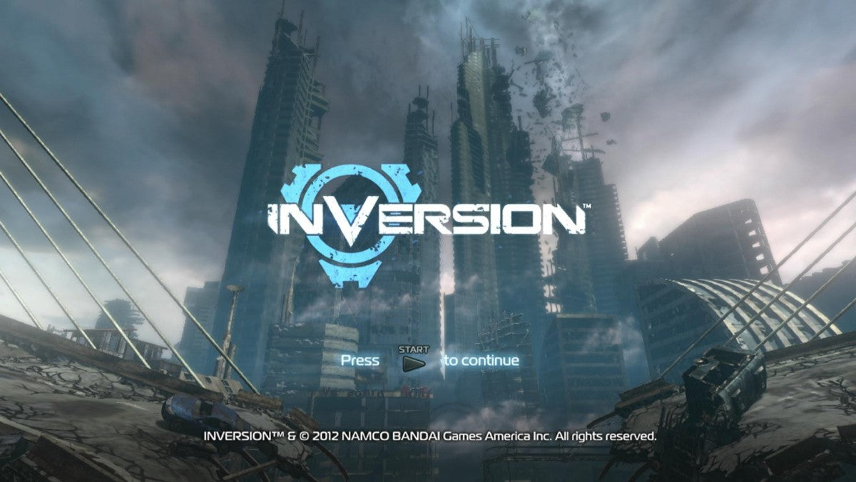 Inversion title screen for PlayStation 3 PS3 video game