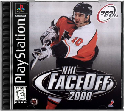 NHL FaceOff 2000 PlayStation 1 hockey sports simulation video game 989 Sports official NHL teams players season mode playoffs multiplayer exhibition matches cover art