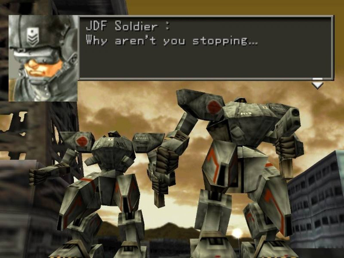 Retro Front Mission 3 PS1 cover art inspired design featuring tactical mech warfare anime military strategy game aesthetic vintage PlayStation RPG graphics futuristic wanzer combat nostalgic Squaresoft gaming fan apparel gameplay