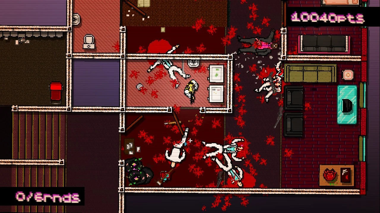 Hotline Miami Collection Special Reserve #3321 Nintendo Switch game featuring ultra-violent top-down action and retro neon style gameplay screenshot