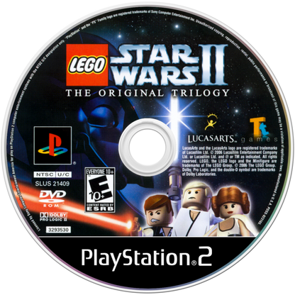 LEGO Star Wars II: Original Trilogy disc art for PlayStation 2 (PS2) video game