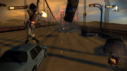 WET for PlayStation 3 action shooter game featuring acrobatic gunplay slow motion combat stylized grindhouse presentation and cinematic missions gameplay