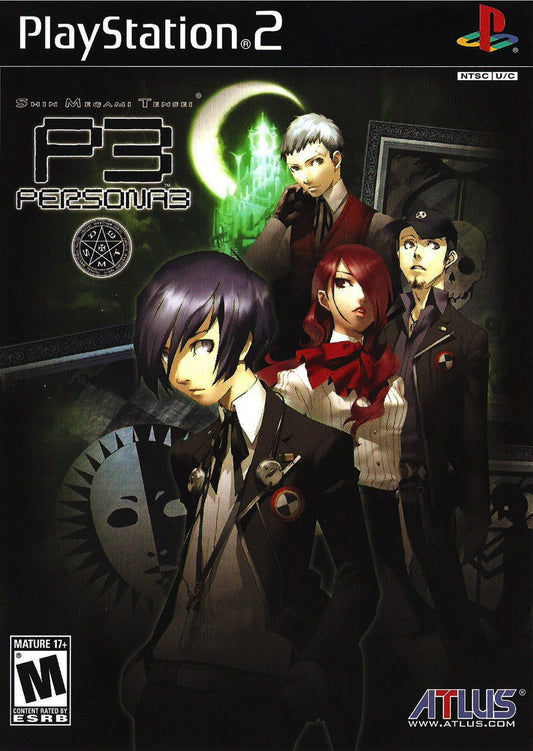 Shin Megami Tensei Persona 3 for PlayStation 2 Japanese role playing game featuring social simulation turn based battles Persona summoning and story driven gameplay front cover
