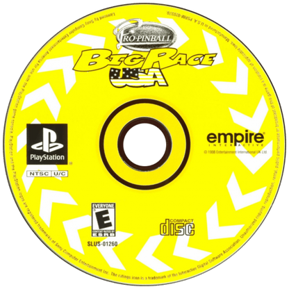 Pro Pinball: Big Race USA disc for PlayStation 1 (PS1) pinball video game