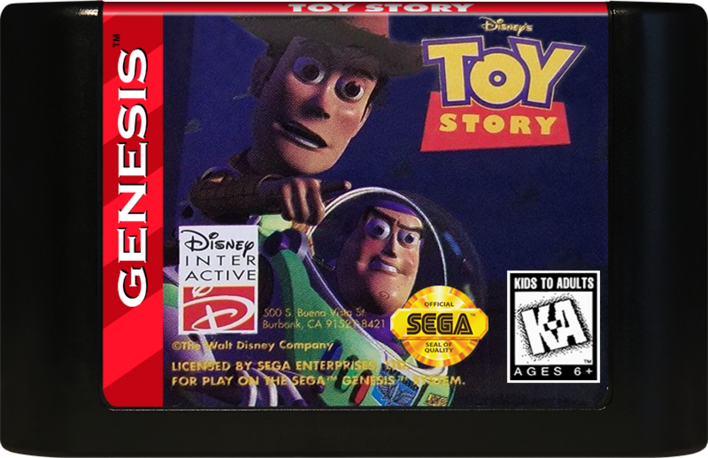 Disney Pixar Toy Story cartridge for Sega Genesis (GEN) video game