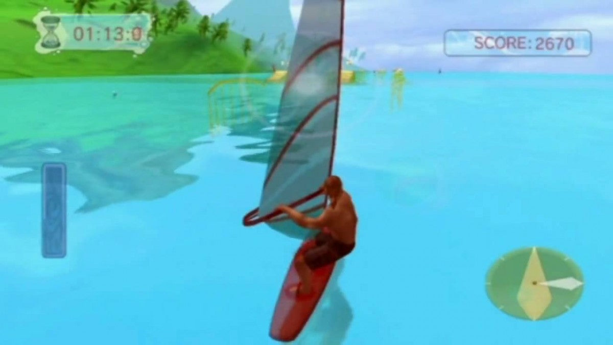 Water Sports game for the Nintendo Wii featuring motion controlled water themed activities including jet skiing kayaking wakeboarding and paddleboarding with multiplayer modes and arcade style gameplay across tropical environments gameplay